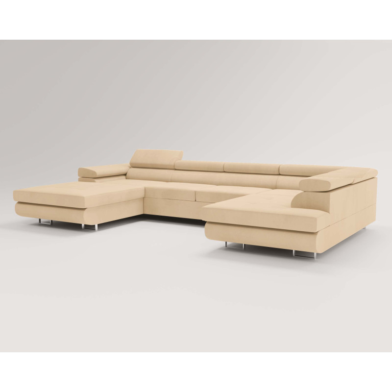U Sofa mit Schlaffunktion VENUS U - Ecksofa mit Bettkasten | Modernes Eckcouch U-Form