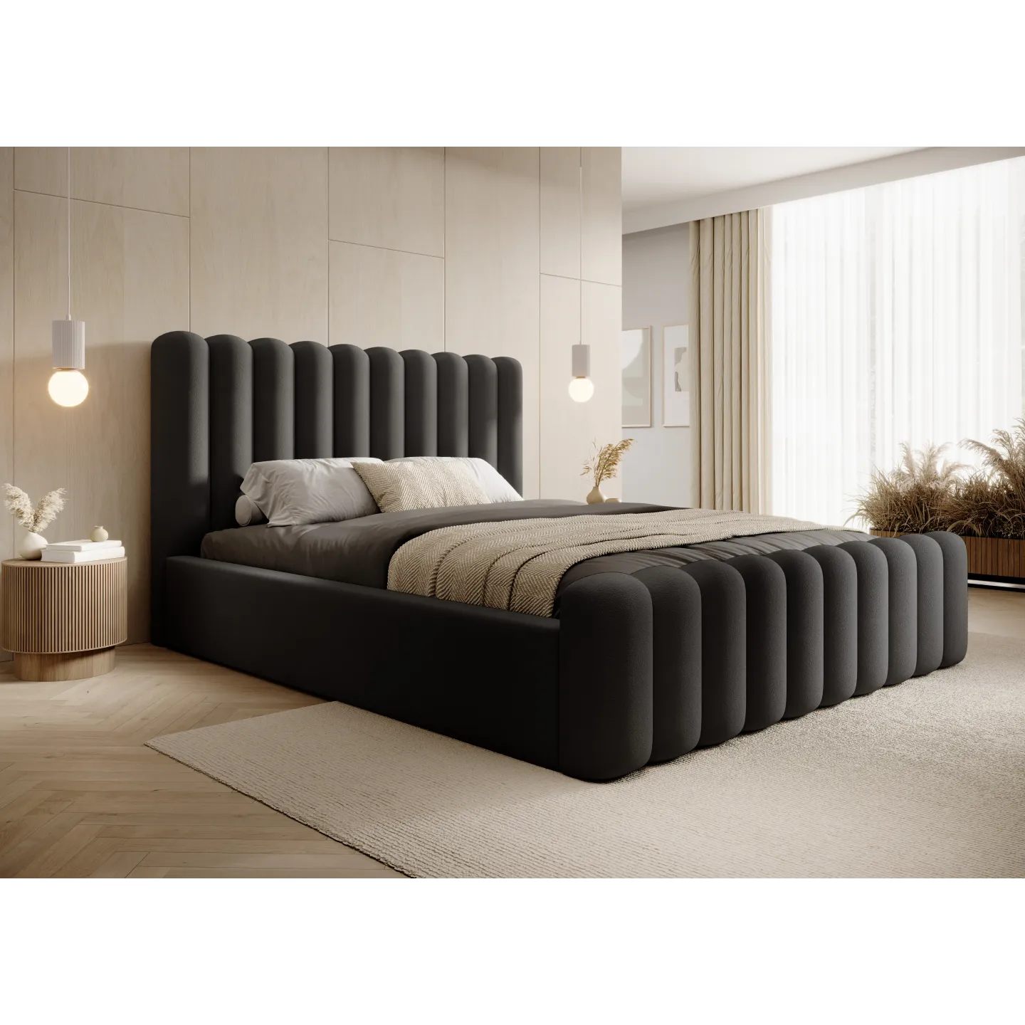 Luxus Polsterbett JENNY Doppelbett mit Bettkasten 160x200