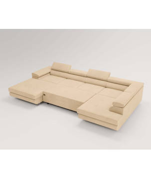 U Sofa mit Schlaffunktion VENUS U - Ecksofa mit Bettkasten | Modernes Eckcouch U-Form