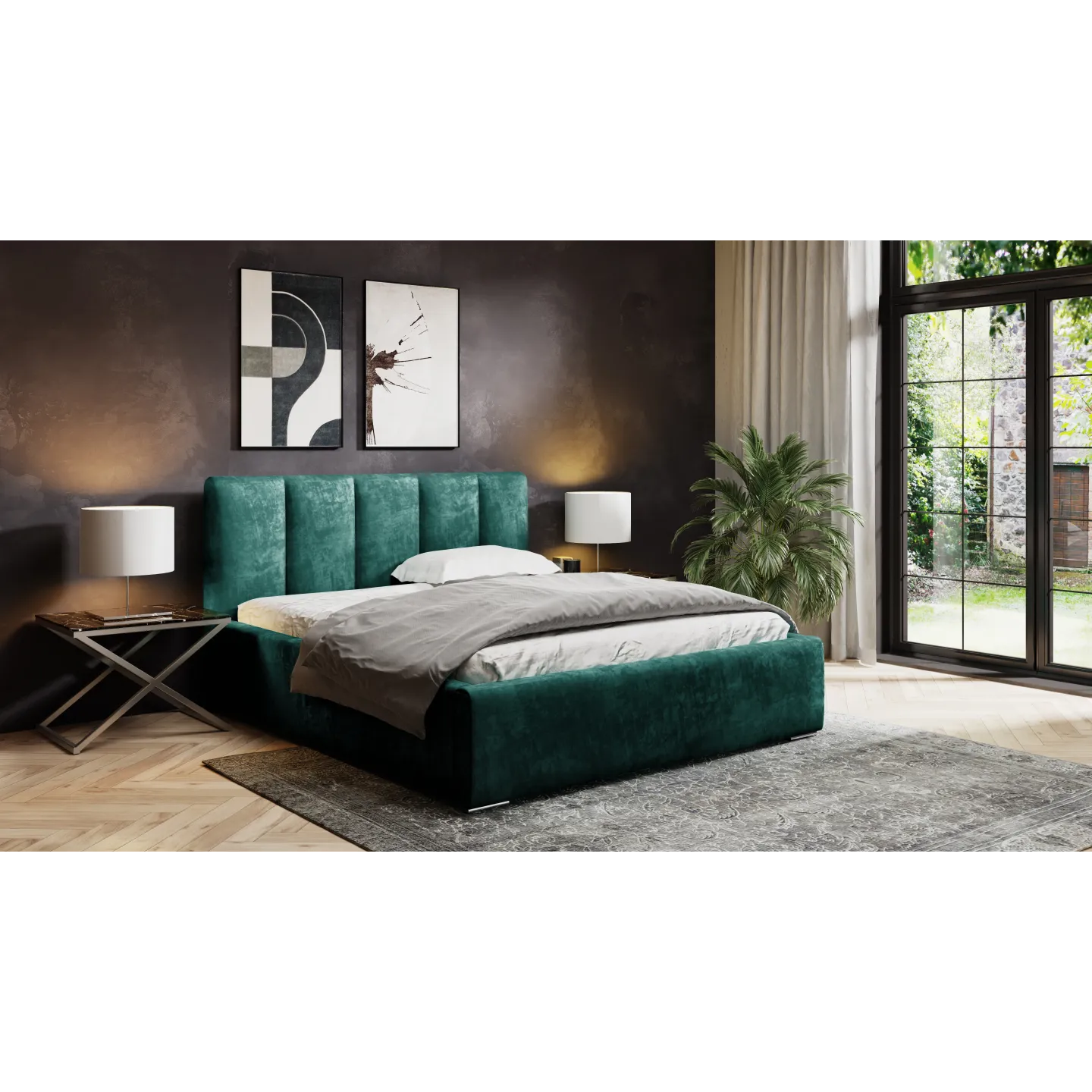 Polsterbett ETNA 180x200 cm Doppelbett mit Bettkasten