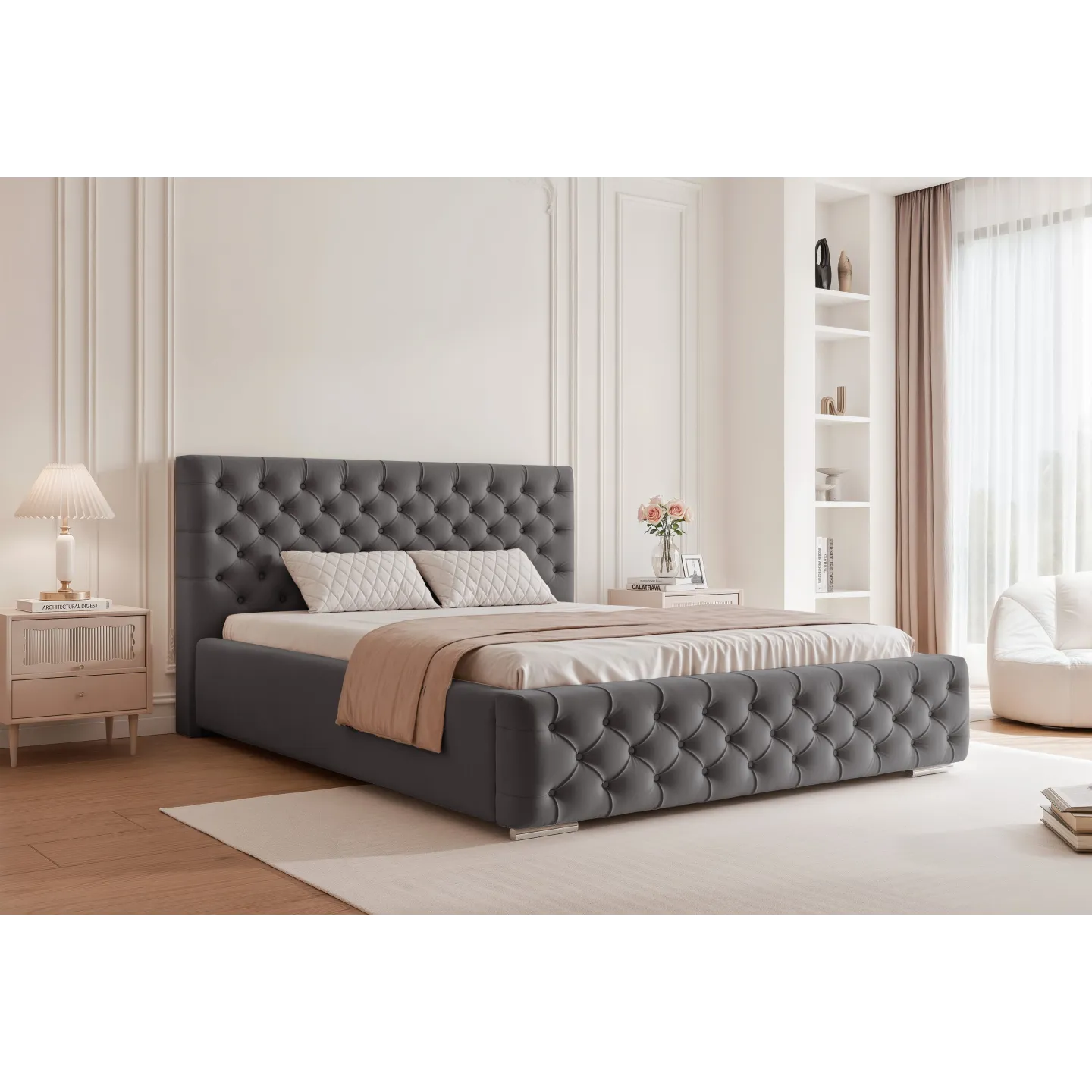 Polsterbett VERO Doppelbett mit Bettkasten 140–200x200