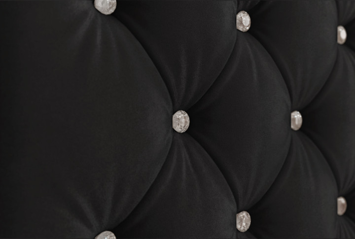 Polsterbett Schwarz mit Strass Polsterbett mit Bettkasten
