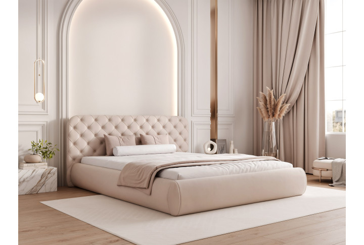Luxus Polsterbett CELESTE – elegantes Samtbett