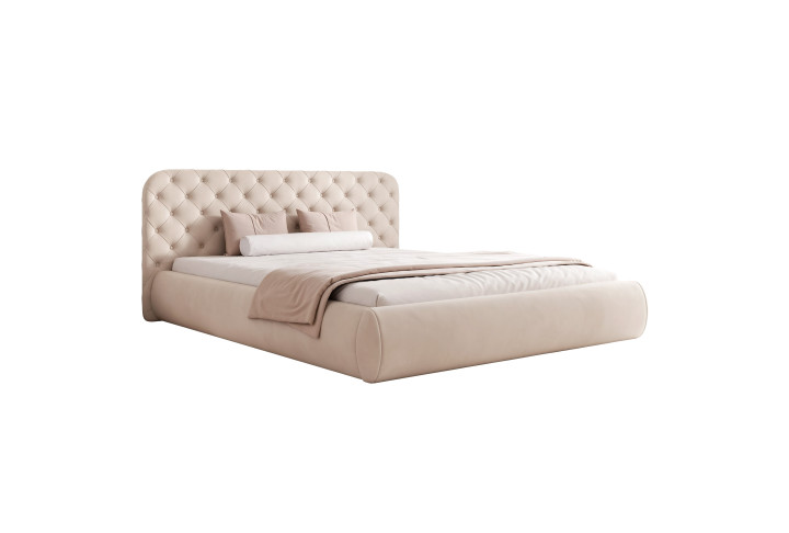 Luxus Polsterbett CELESTE – elegantes Samtbett