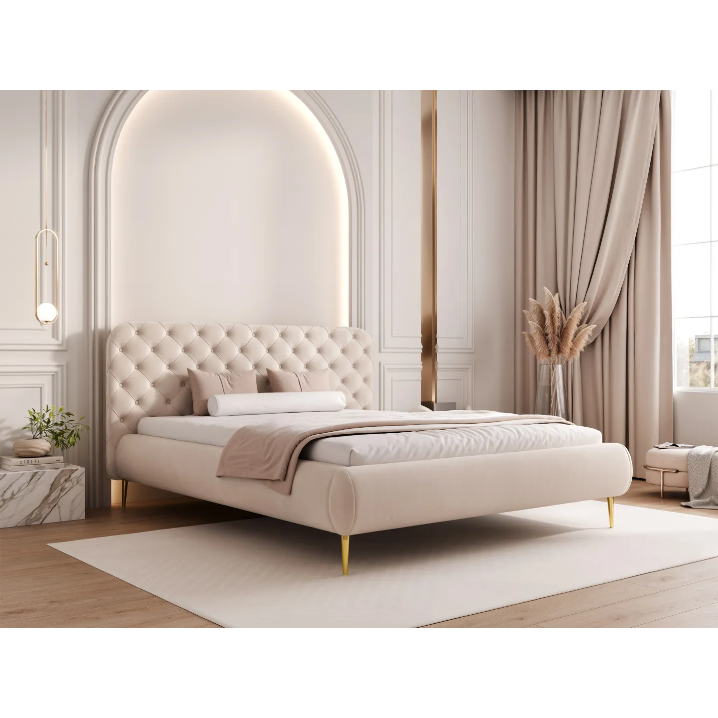 Luxus Polsterbett CELESTE II elegantes Samtbett