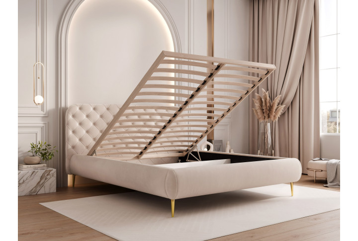 Luxus Polsterbett CELESTE II elegantes Samtbett