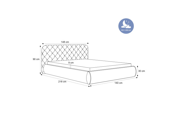Luxus Polsterbett CELESTE II elegantes Samtbett