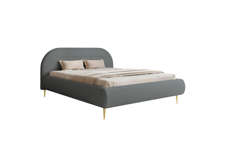 Design Bouclé Polsterbett AVELINE II – modernes Polsterbett