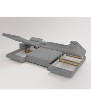 U Sofa mit Schlaffunktion VENUS U - Ecksofa mit Bettkasten | Modernes Eckcouch U-Form