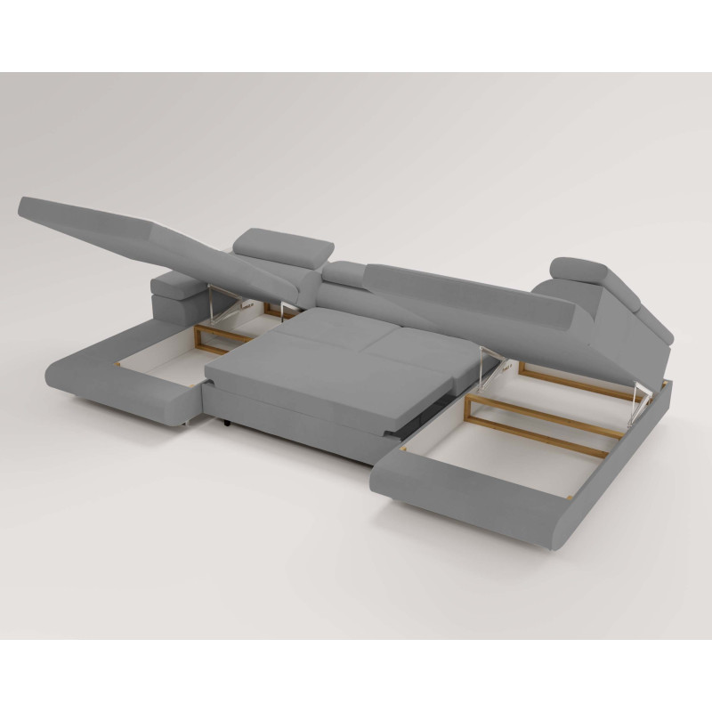 U Sofa mit Schlaffunktion VENUS U - Ecksofa mit Bettkasten | Modernes Eckcouch U-Form