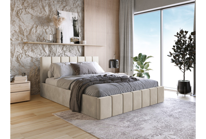 Polsterbett PAROS I Samt – modernes Boxspringbett