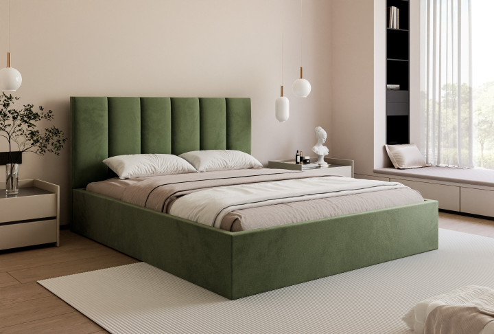 Polsterbett PAROS II Samt modernes Doppelbett 140x200 160x200
