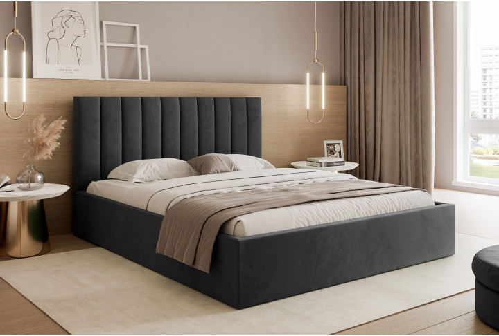 Polsterbett PAROS III Samt Bett 140x200–200x200