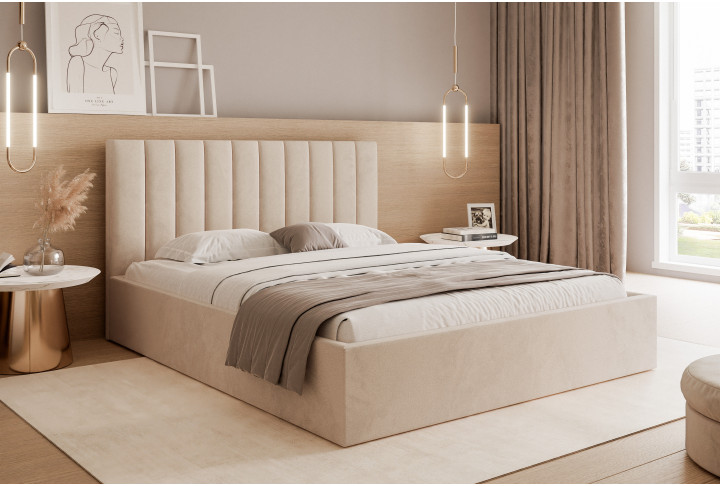 Polsterbett PAROS III Samt Bett 140x200–200x200