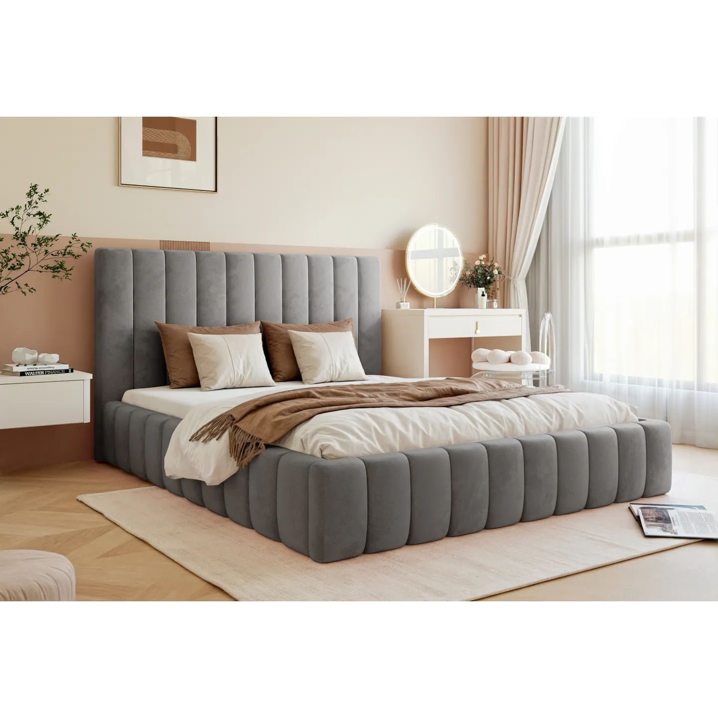 Polsterbett PAROS VI modernes Polsterbett mit Bettkasten