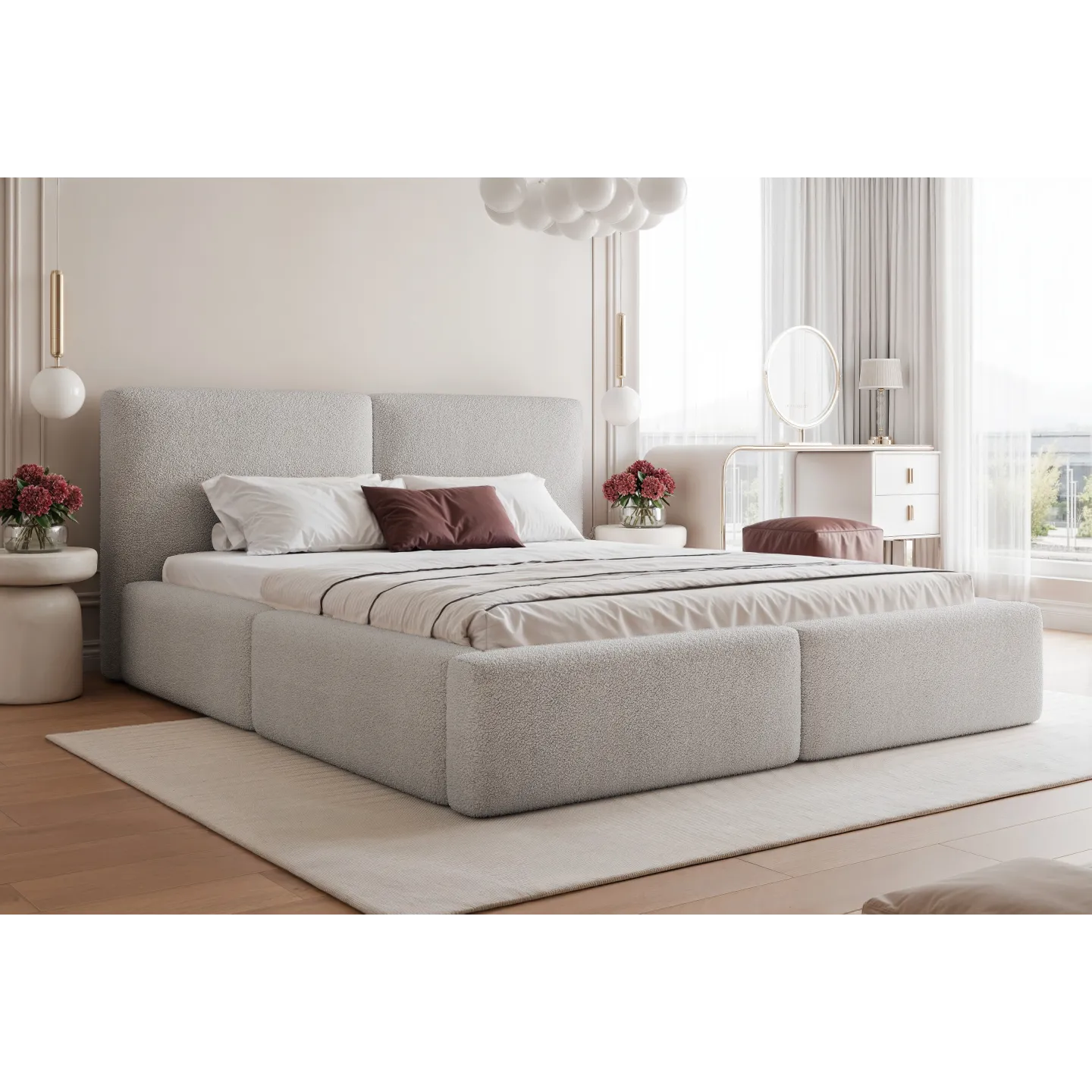 Polsterbett OTTO modernes Design Bett in Bouclé-Optik