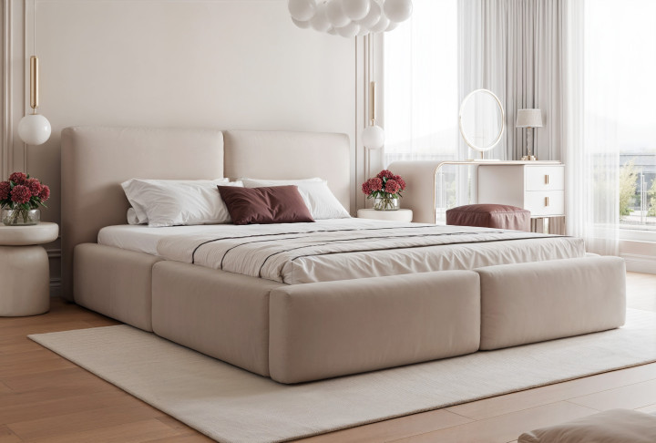 Polsterbett OTTO modernes Design Bett in Bouclé-Optik