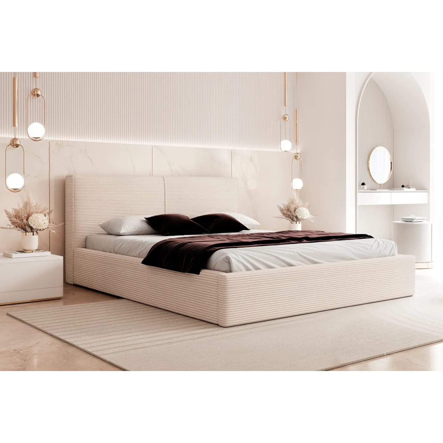 Luxus Polsterbett KAMOS elegantes Polster-Doppelbett