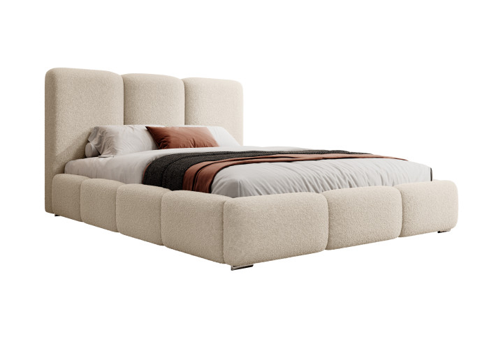 Polsterbett 200x200 & 180x200 VERGRIS – Minimalistisches Design & Hohes Kopfteil