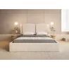 Polsterbett Marmaris | Samt Bett 140x200 bis 200x200 | Beige & Grau