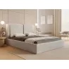 Polsterbett Marmaris | Samt Bett 140x200 bis 200x200 | Beige & Grau