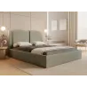 Polsterbett Marmaris | Samt Bett 140x200 bis 200x200 | Beige & Grau