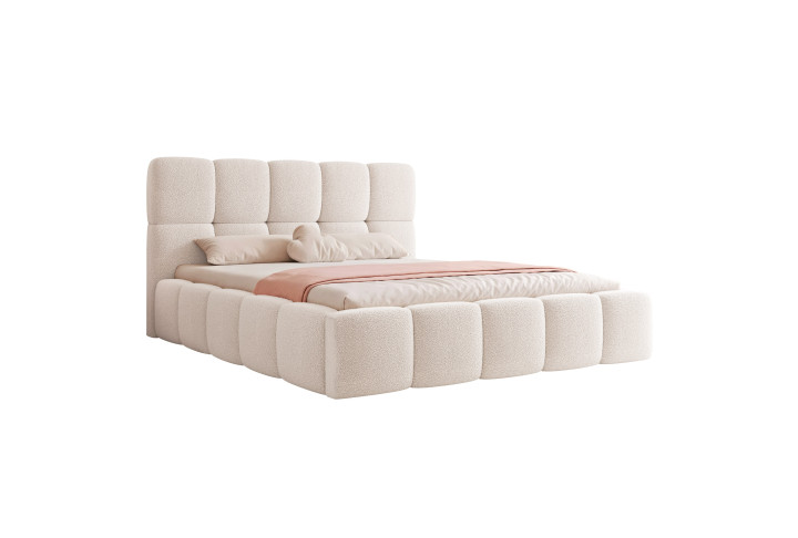 Polsterbett Bouclé CALME – Design Bett 180x200, 160x200