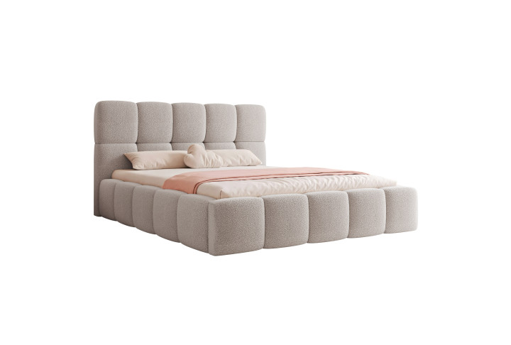 Polsterbett Bouclé CALME – Design Bett 180x200, 160x200
