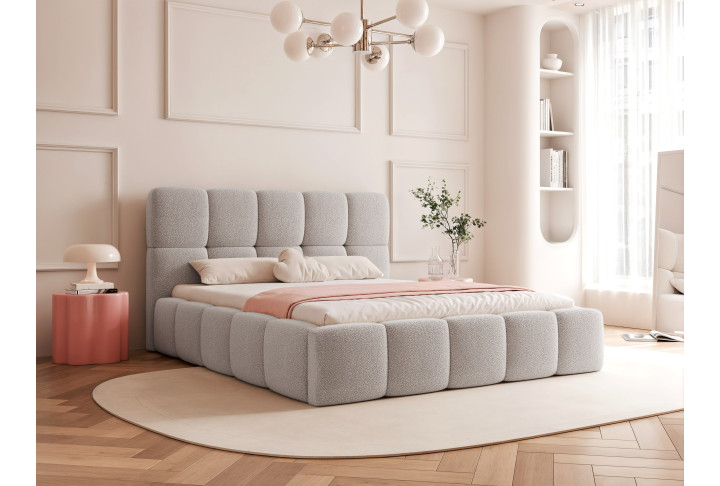 Polsterbett Bouclé CALME – Design Bett 180x200, 160x200