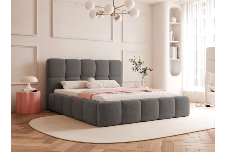 Polsterbett Bouclé CALME – Design Bett 180x200, 160x200