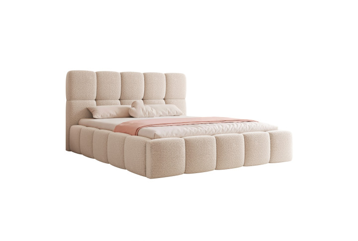 Polsterbett Bouclé CALME – Design Bett 180x200, 160x200