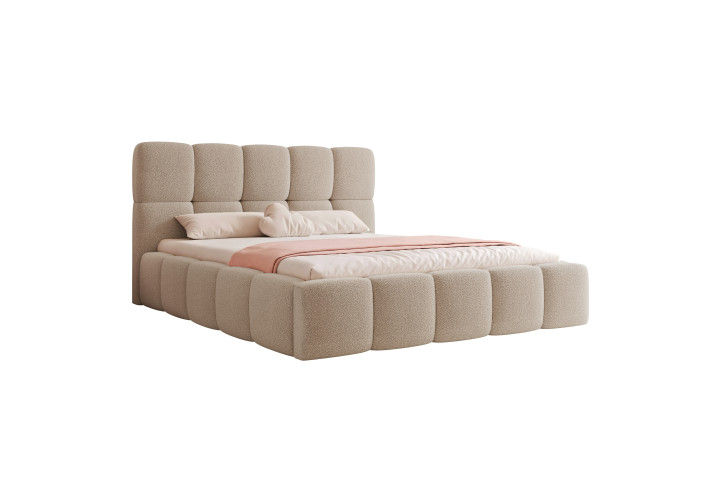 Polsterbett Bouclé CALME – Design Bett 180x200, 160x200