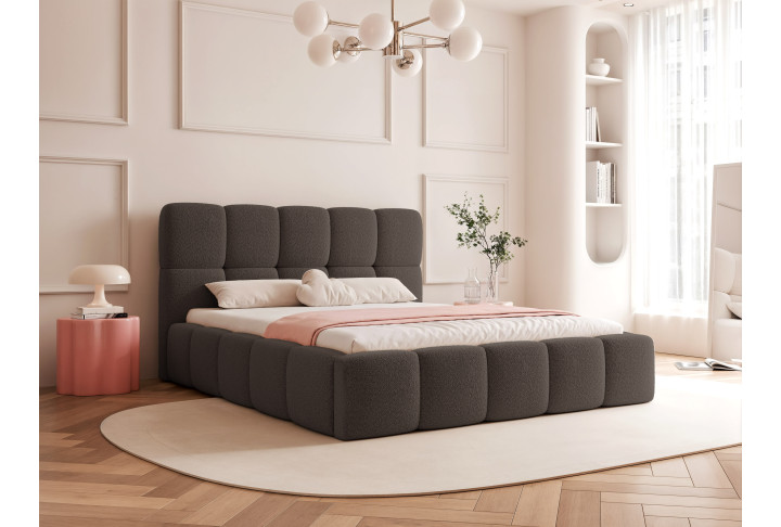 Polsterbett Bouclé CALME – Design Bett 180x200, 160x200