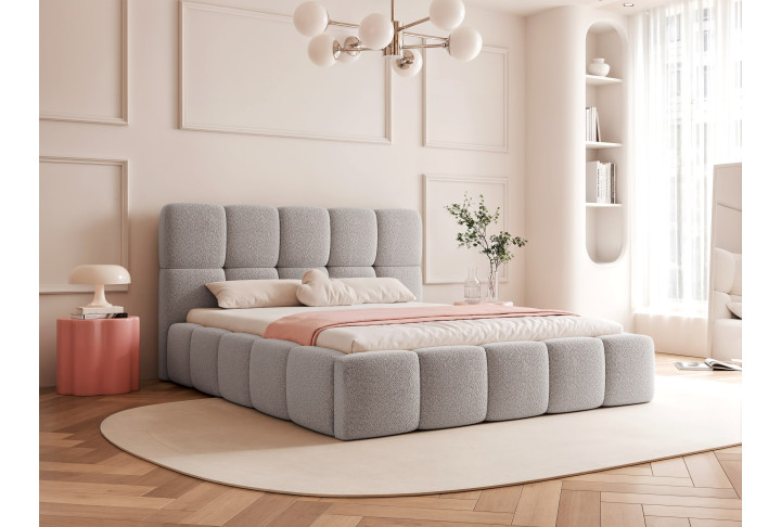 Polsterbett Bouclé CALME – Design Bett 180x200, 160x200