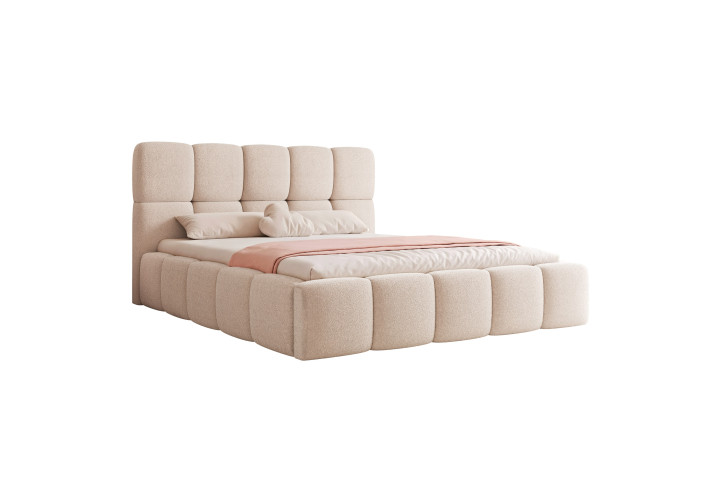 Polsterbett Bouclé CALME – Design Bett 180x200, 160x200