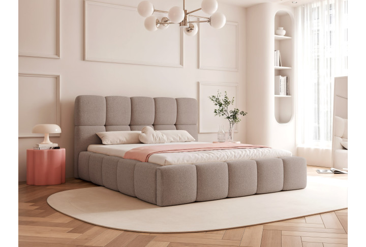 Polsterbett Bouclé CALME – Design Bett 180x200, 160x200