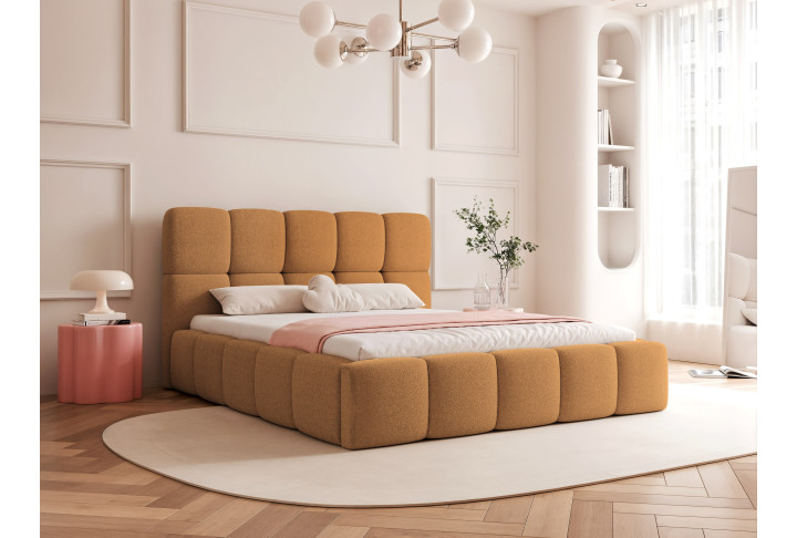 Polsterbett Bouclé CALME – Design Bett 180x200, 160x200