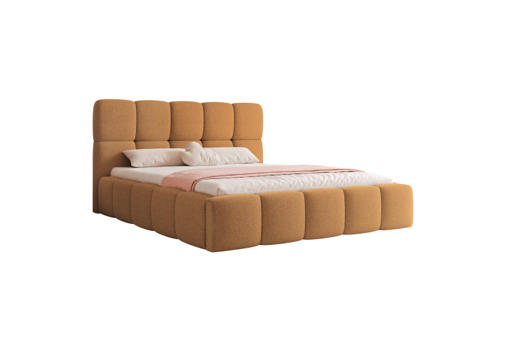 Polsterbett Bouclé CALME – Design Bett 180x200, 160x200