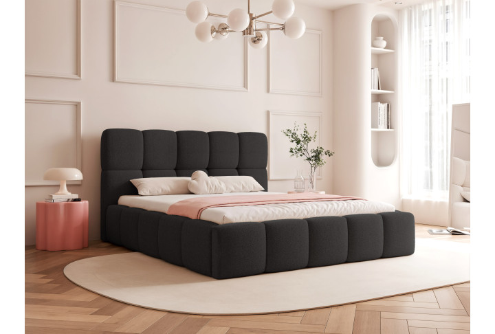 Polsterbett Bouclé CALME – Design Bett 180x200, 160x200