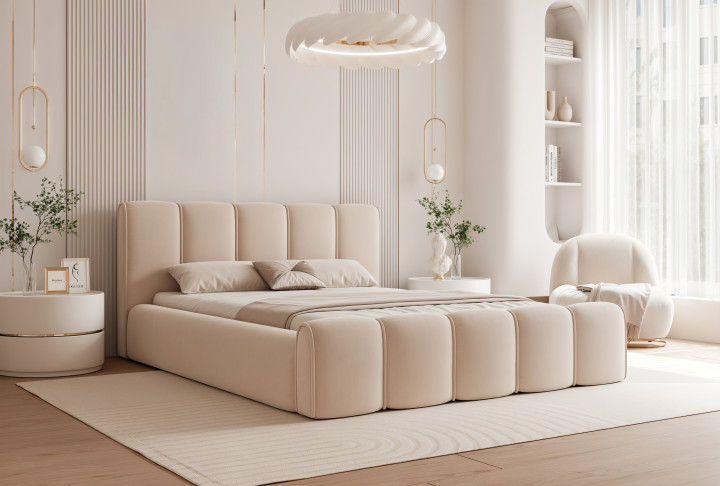 Polsterbett mit Bettkasten LEWIS | Design Doppelbett mit Stauraum
