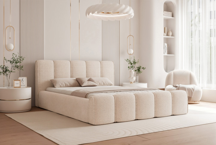Polsterbett mit Bettkasten LEWIS | Design Doppelbett mit Stauraum