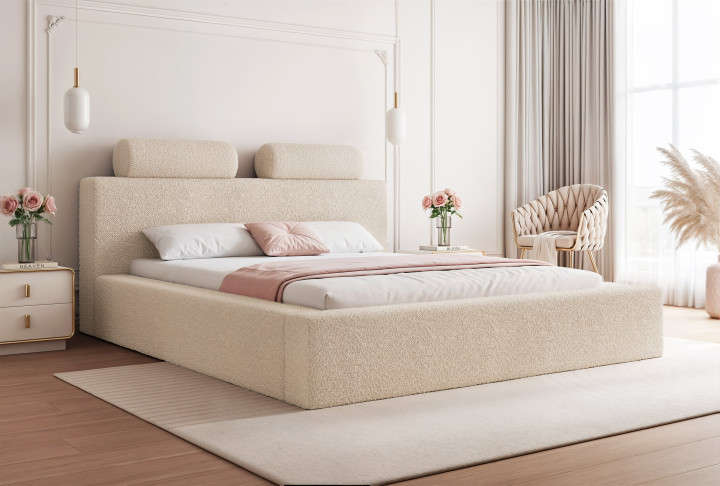 Polsterbett mit Bettkasten 140x200 / 160x200 / 180x200 RULLO | Goldstoff24