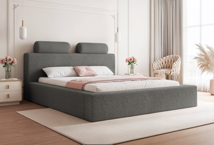 Polsterbett mit Bettkasten 140x200 / 160x200 / 180x200 RULLO | Goldstoff24