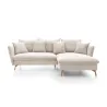 Ecksofa LUNA Cord Beige mit Schlaffunktion | Goldstoff24