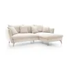 Ecksofa LUNA Cord Beige mit Schlaffunktion | Goldstoff24