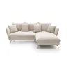 Ecksofa LUNA Cord Beige mit Schlaffunktion | Goldstoff24