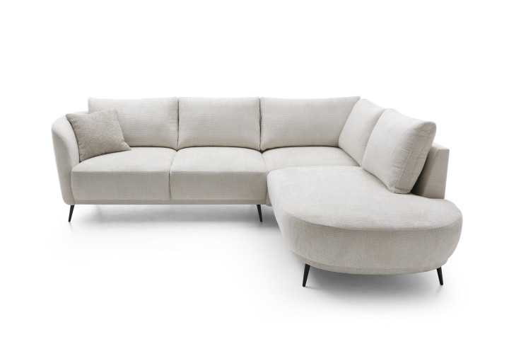 Ecksofa L-Form AURORA Beige mit Schlaffunktion & Bettkasten