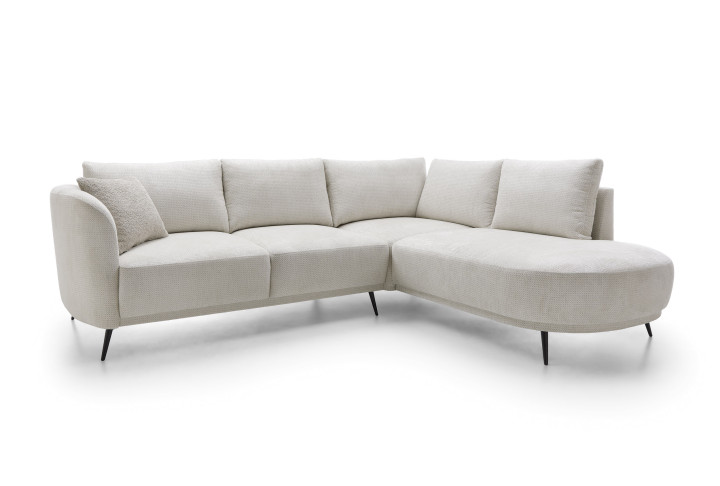 Ecksofa L-Form AURORA Beige mit Schlaffunktion & Bettkasten