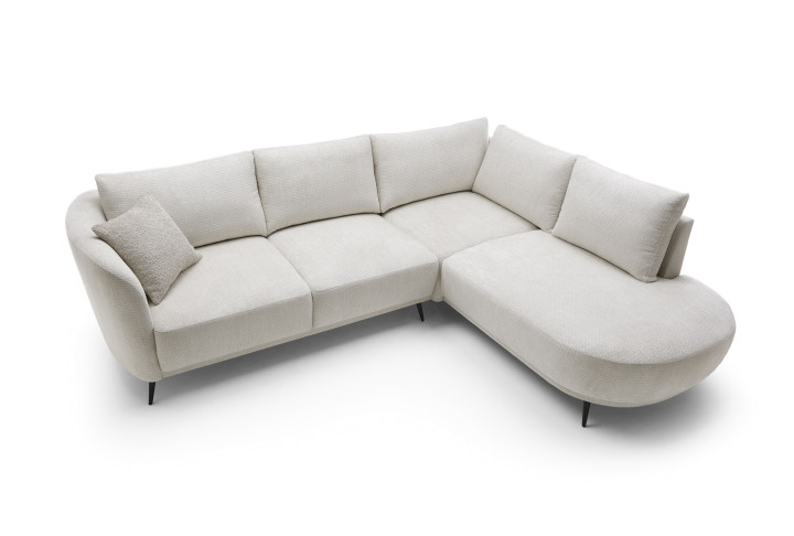 Ecksofa L-Form AURORA Beige mit Schlaffunktion & Bettkasten