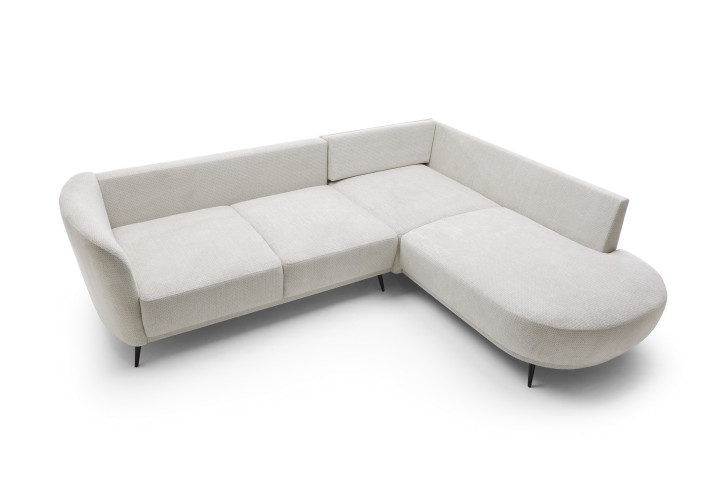 Ecksofa L-Form AURORA Beige mit Schlaffunktion & Bettkasten